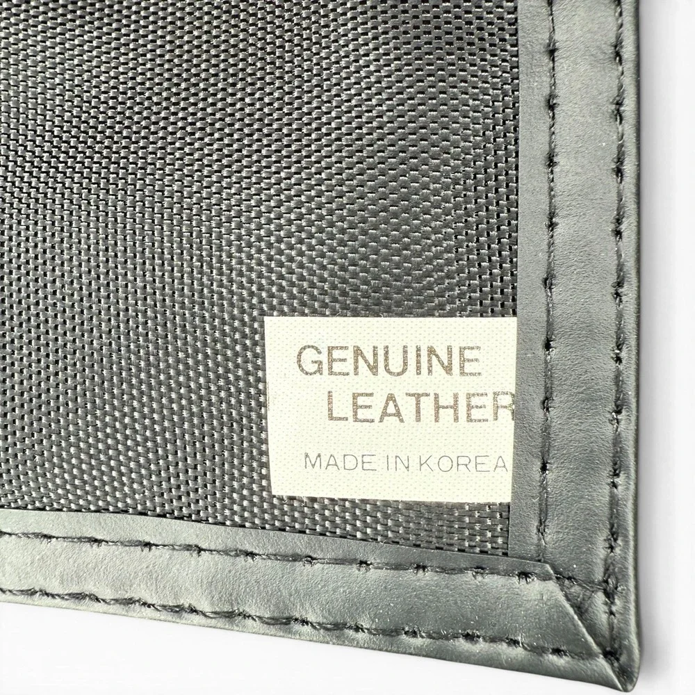 NWOT Vintage Leather Stitched Patchwork Wallet Rare Hook‎ And Loop Made In Korea